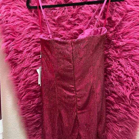 NWT Hot Pink Sequin Bow Dress - Picture 9 of 10